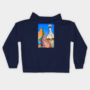 The Dragon's Back on the roof of Casa Batllo Barcelona Spain Kids Hoodie